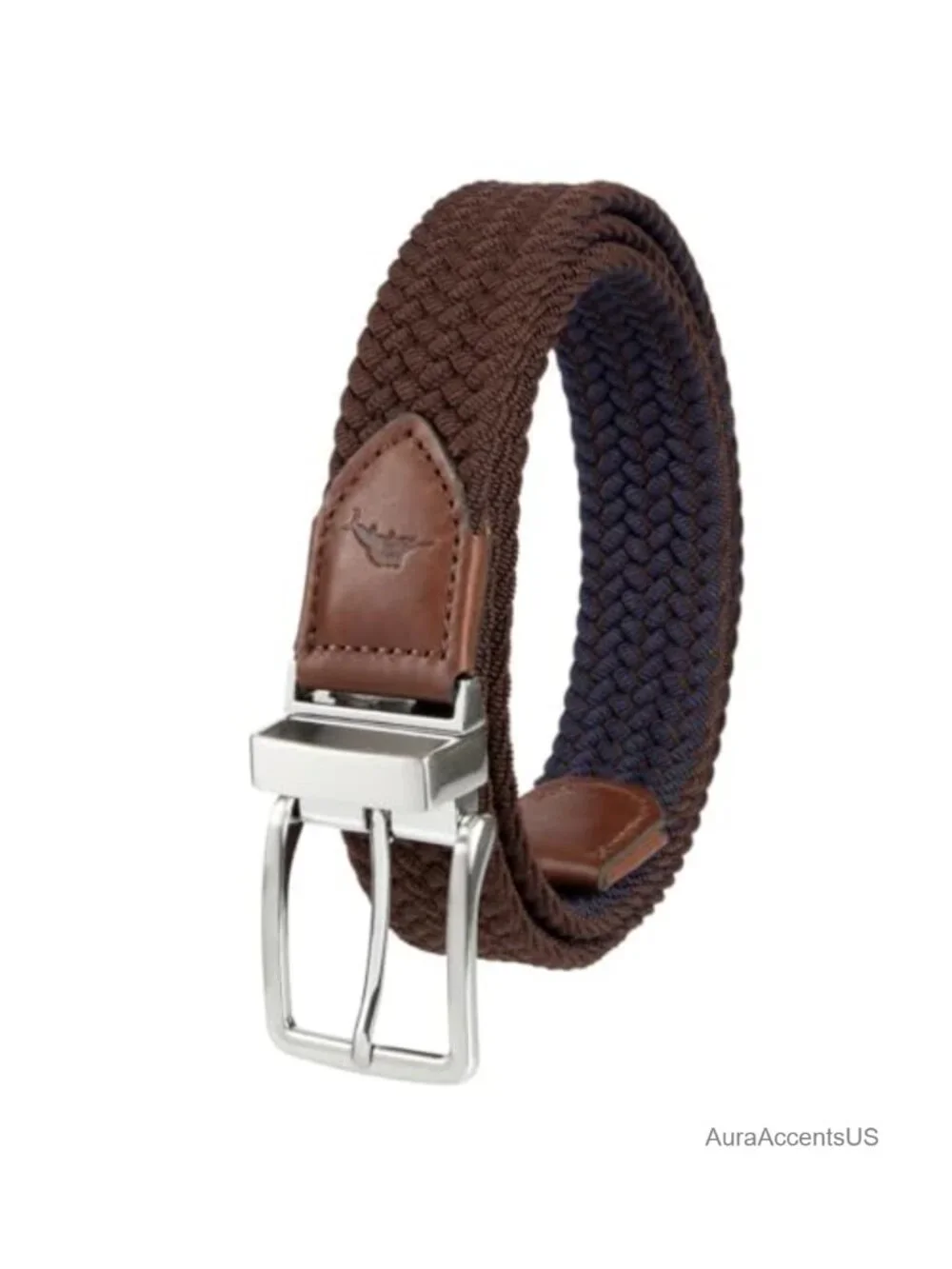 Men's Stretch Braided Reversible Belt Two-in-One Casual Belt